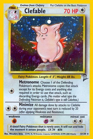 Clefable Holo 5/130 - Base Set 2