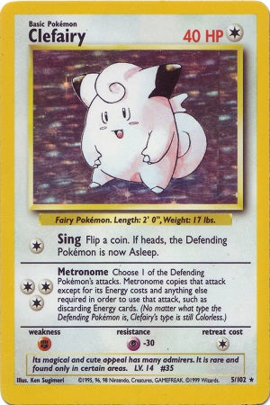 Clefairy Holo 5/102 - Base Set