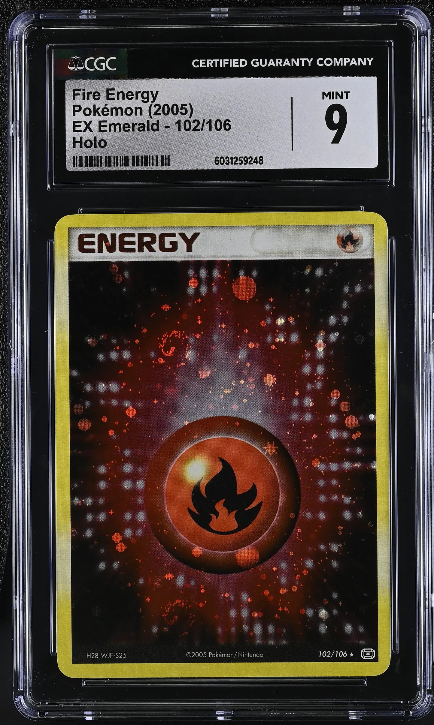 Fire Energy EX Emberald Holo #102 CGC 9