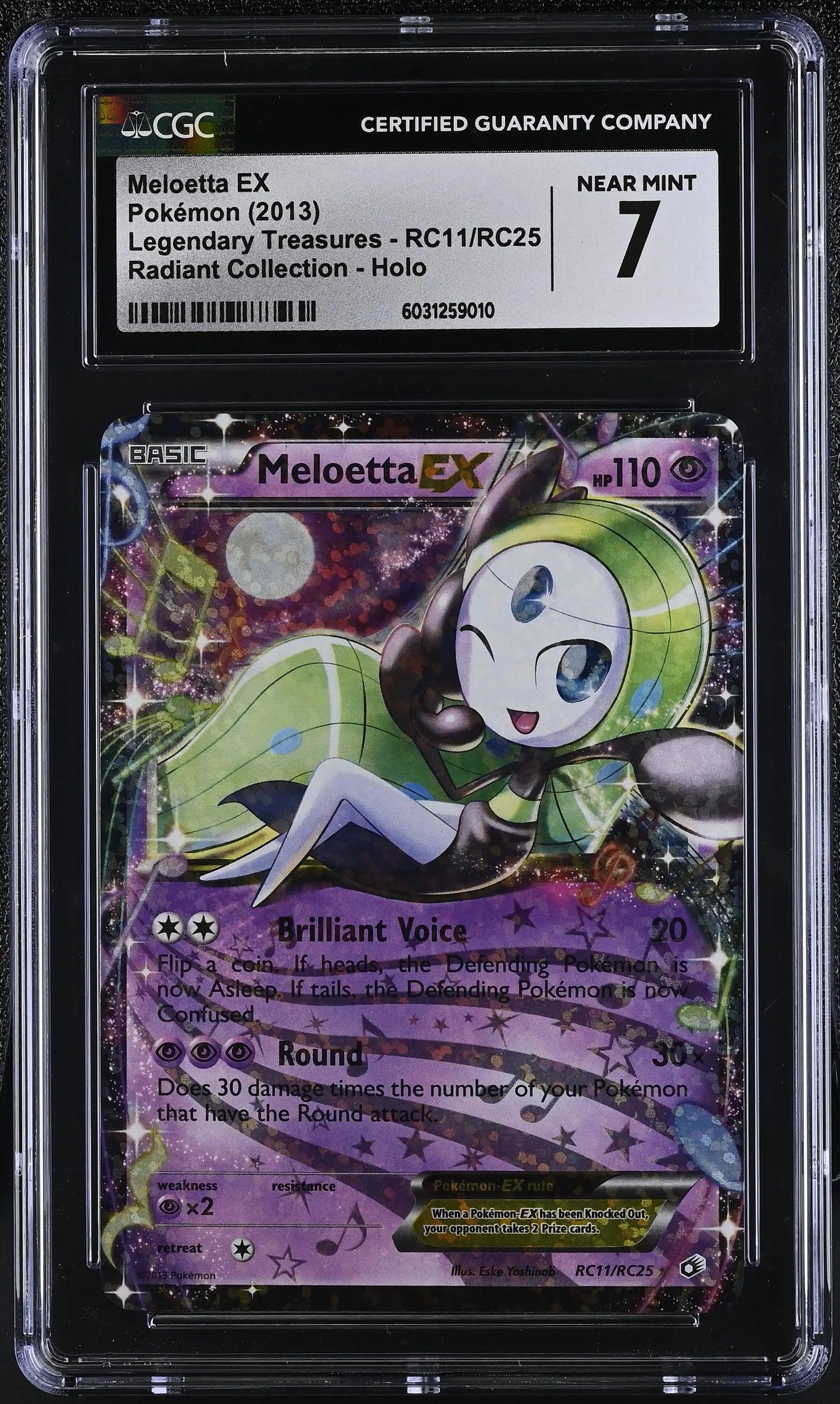 Meloetta EX Legendary Treasures Radiant Collection RC11 CGC 7