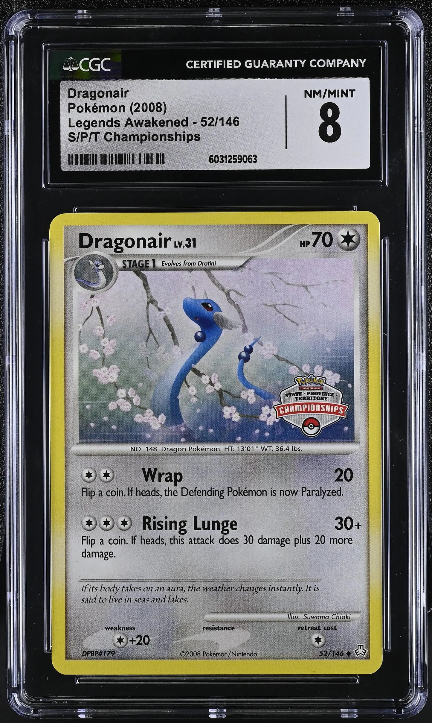 Dragonair Legends Awakened S/P/T Championships #52 CGC 8