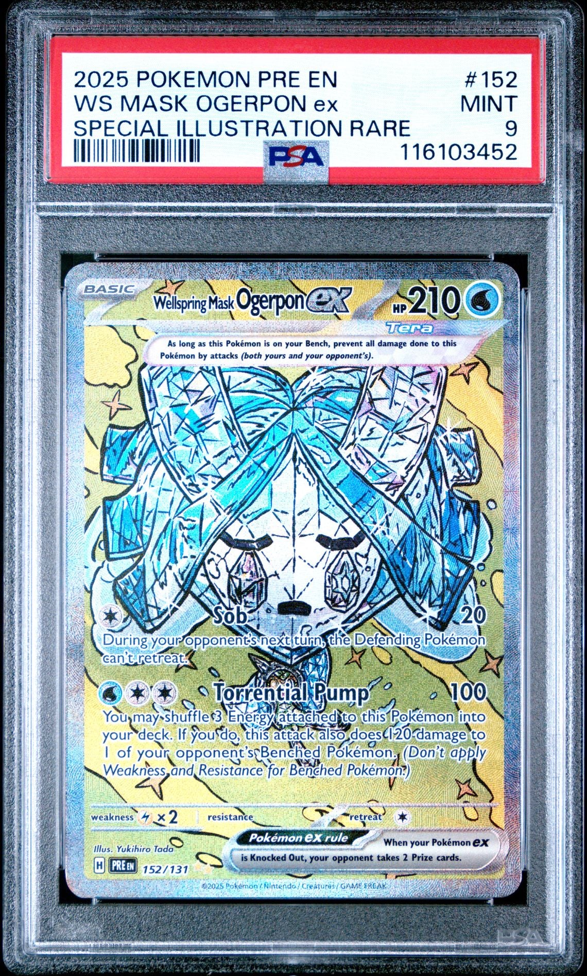 Wellspring Mask Ogerpon ex Special Illustration Rare Prismatic Evolutions #152 PSA 9