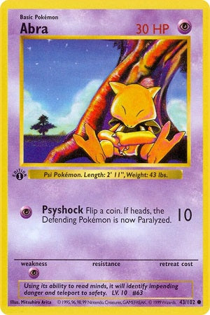 Abra 43/102 - Base Set