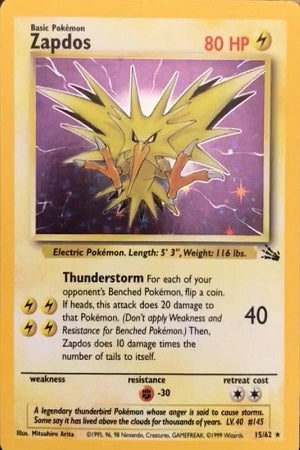 Zapdos Holo 15/62 - Fossil
