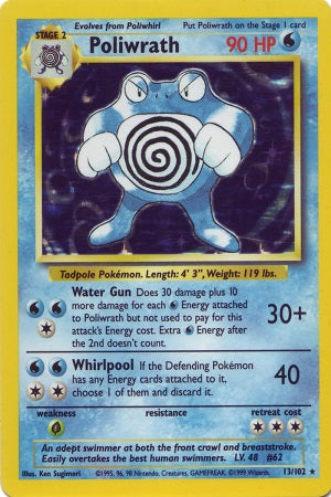 Poliwrath Holo 13/102 - Base Set