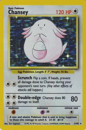 Chansey Holo 3/102 - Base Set