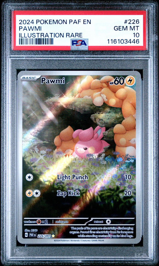 Pawmi Illustration Rare Paldean Fates #226 PSA 10