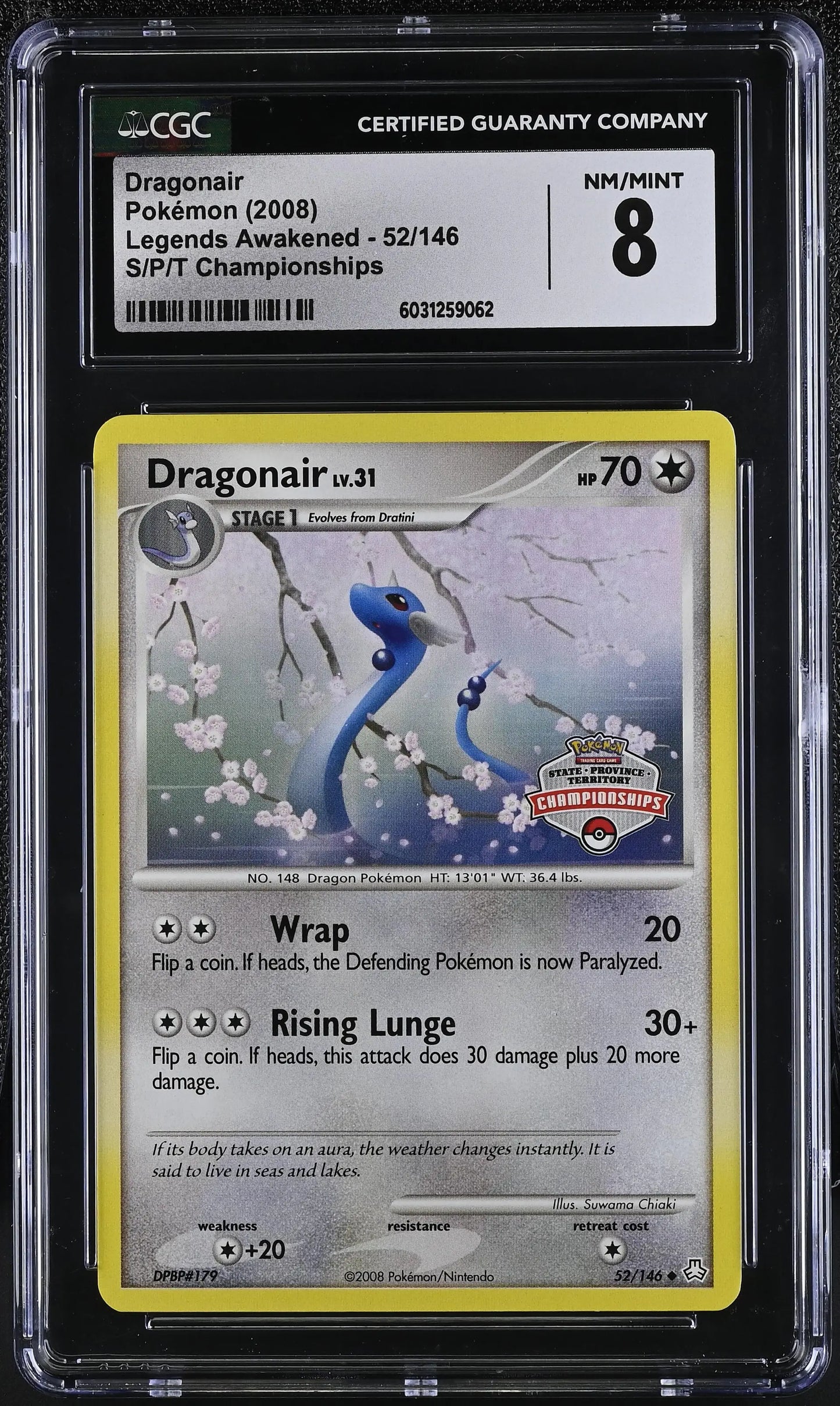 Dragonair Legends Awakened S/P/T Championships #52 CGC 8