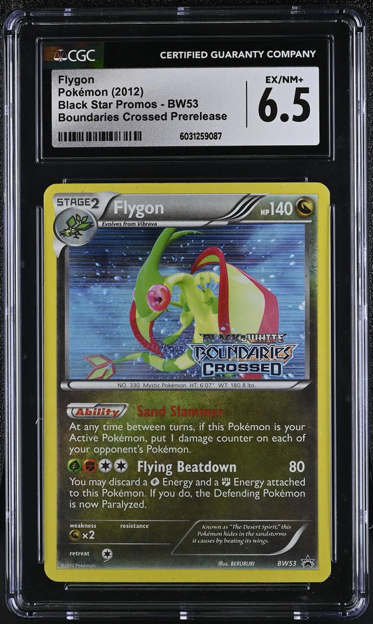 Flygon Boundaries Crossed Prerelease Black Star Promo BW53 CGC 6.5