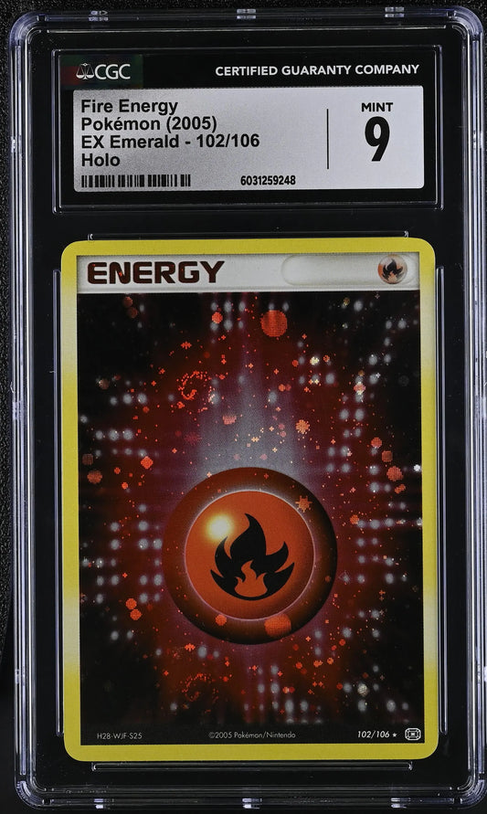 Fire Energy EX Emberald Holo #102 CGC 9