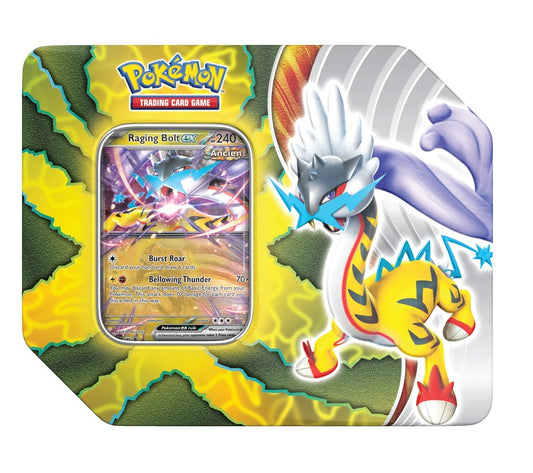 Pokemon Paradox Destinies Raging Bolt ex Tin