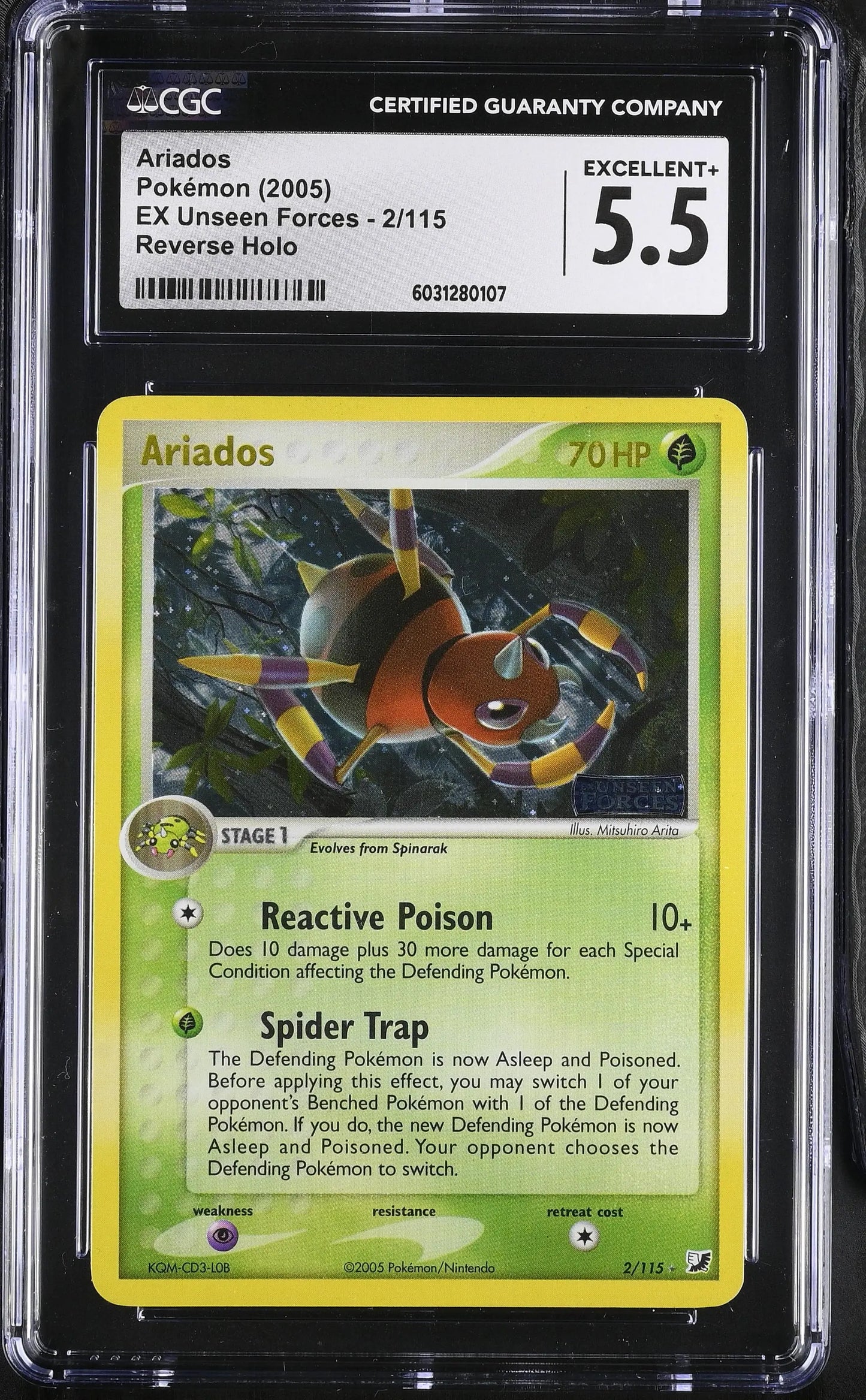 Ariados EX Unseed Forces Reverse Holo #2 CGC 5.5