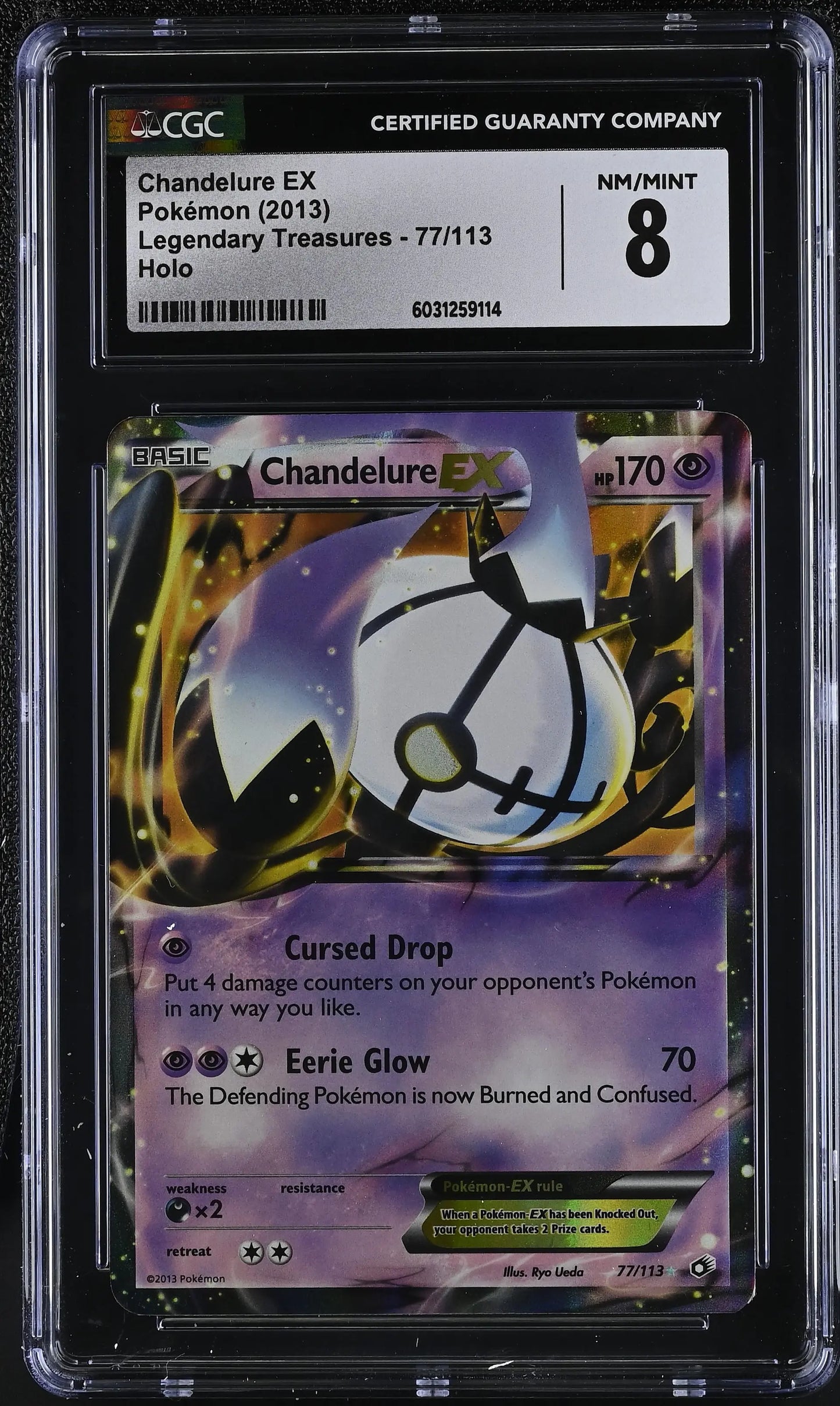 Chandelure EX Legendary Treasures Holo #77 CGC 8