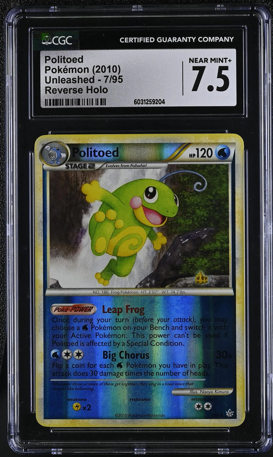 Politoed Unleashed Reverse Holo #7 CGC 7.5