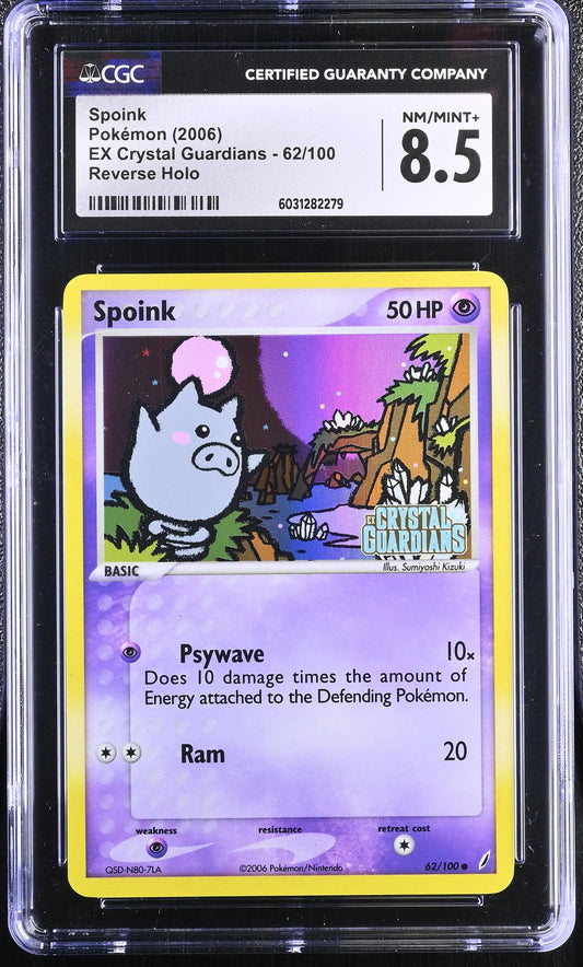 Spoink EX Crystal Guardians Reverse Holo #62 CGC 8.5