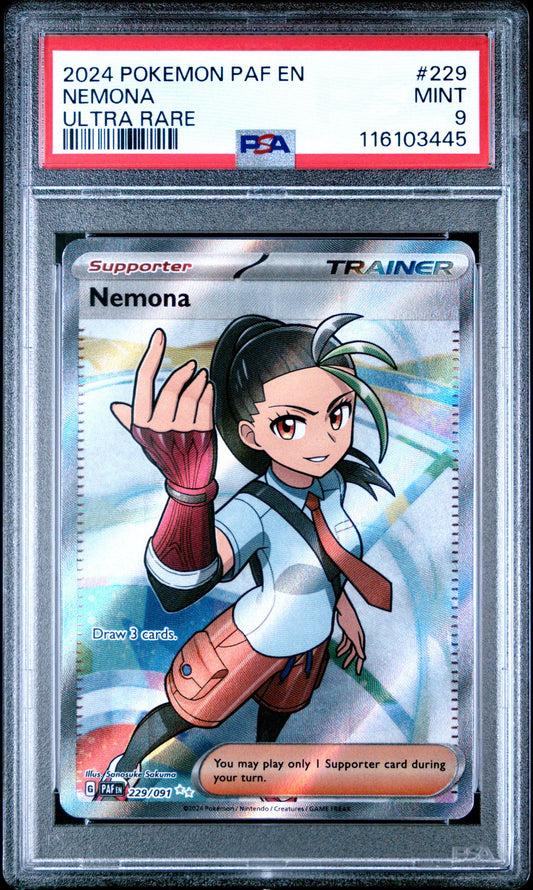 Nemona Ultra Rare Paldean Fates #229 PSA 9