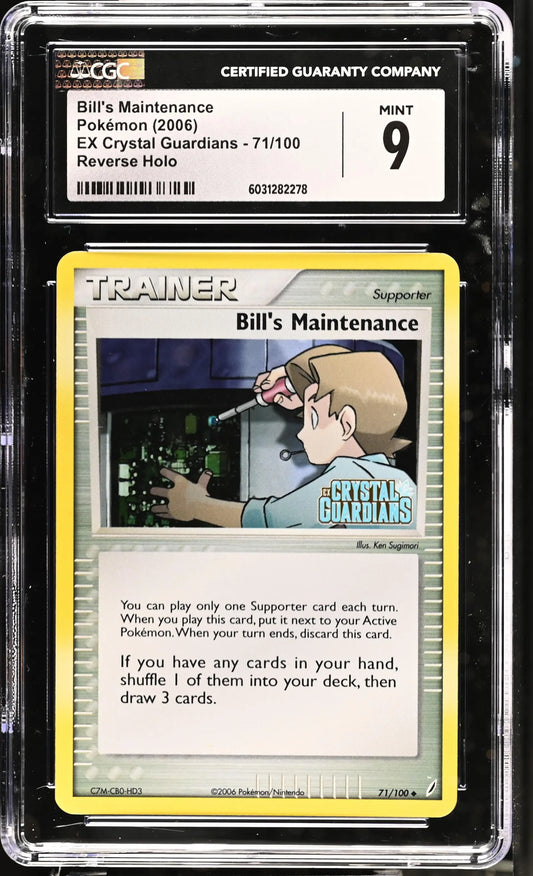 Bill's Maintenance EX Crystal Guardians Reverse Holo #71 CGC 9