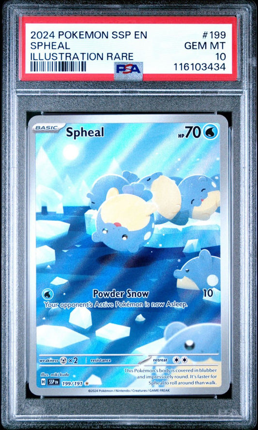 Spheal Illustration Rare Surging Sparks #199 PSA 10