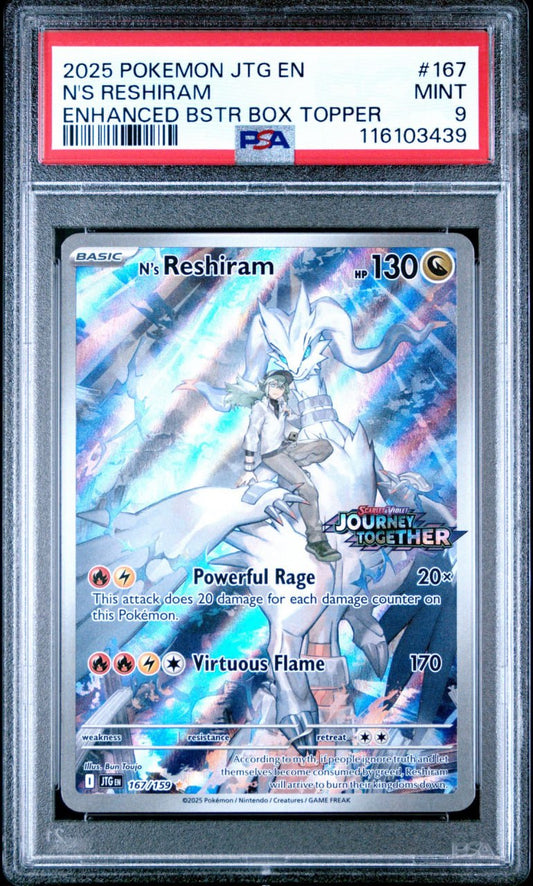 N's Reshiram Enhanced Boz Topper #167 PSA 9