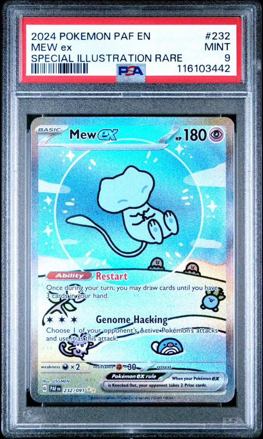 Mew ex Special Illustration Rare Paldean Fates #232 PSA 9