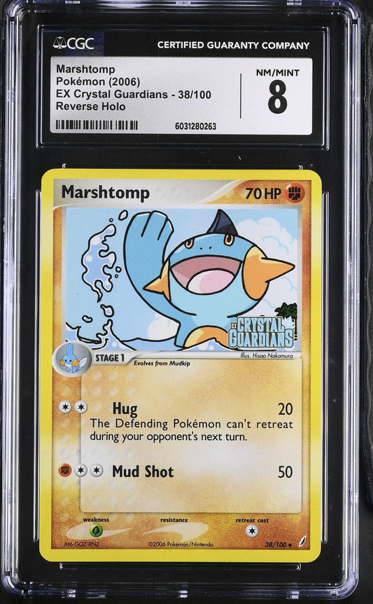 Marshtomp EX Crystal Guardians Reverse Holo #38 CGC 8