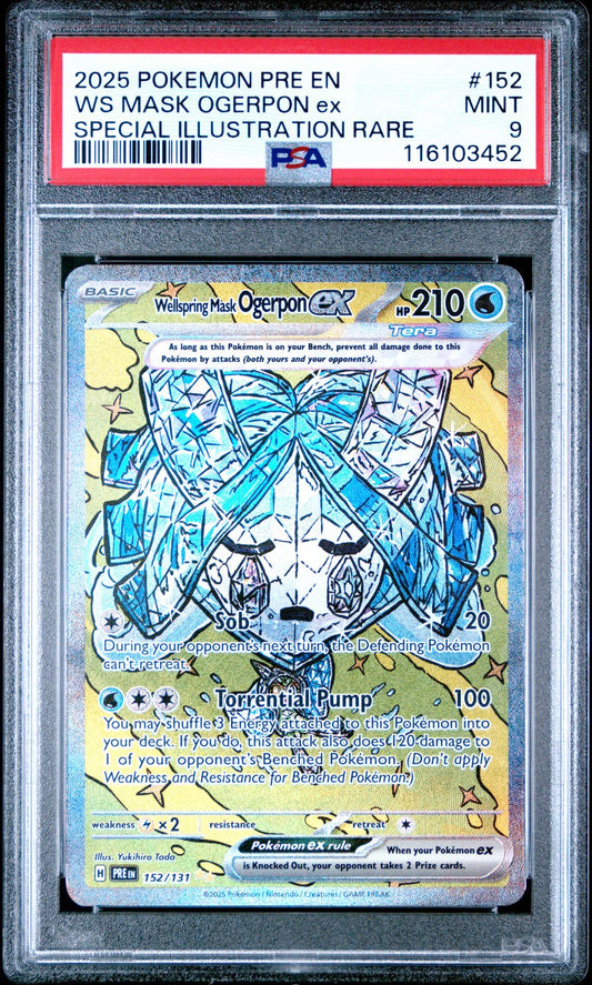 Wellspring Mask Ogerpon ex Special Illustration Rare Prismatic Evolutions #152 PSA 9
